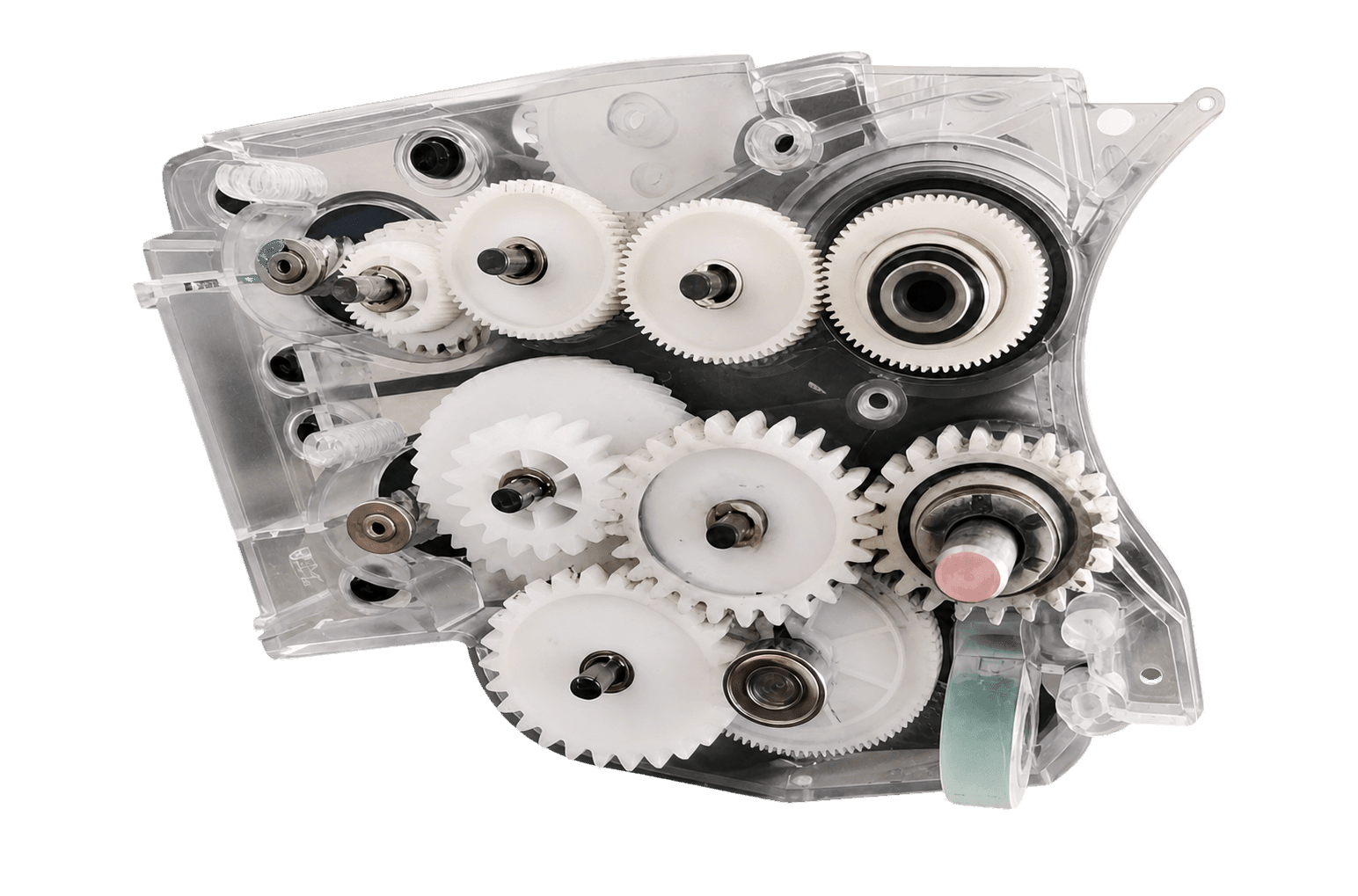 Copier drive assembly with injection-molded polymer drive gears