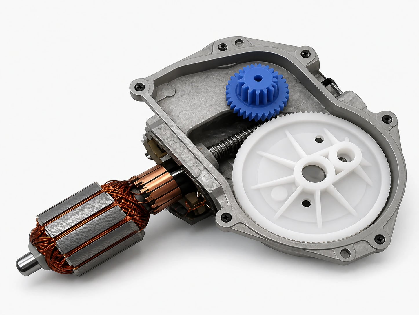 CAD visualization of a wiper motor gear assembly