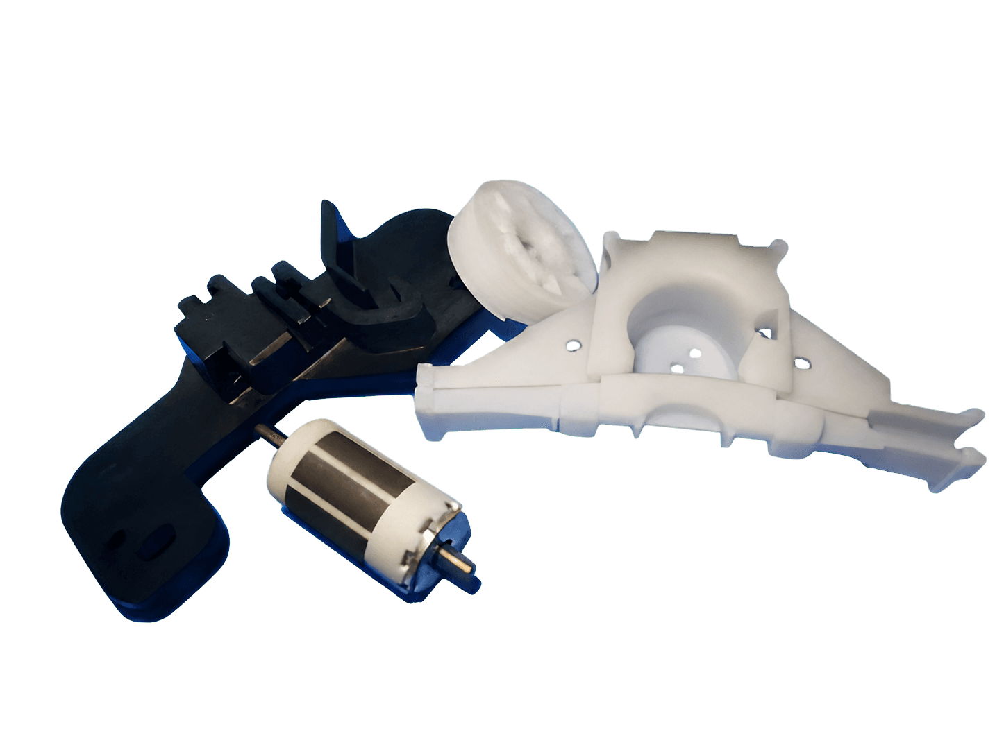 Automotive plastic window regulator components