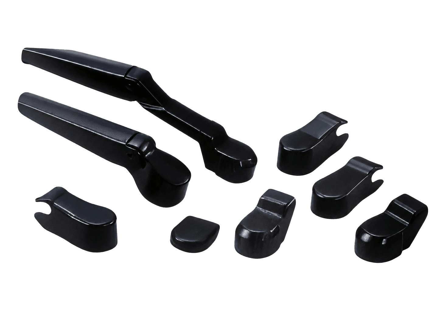 Automotive injection-molded windshield wiper arm components