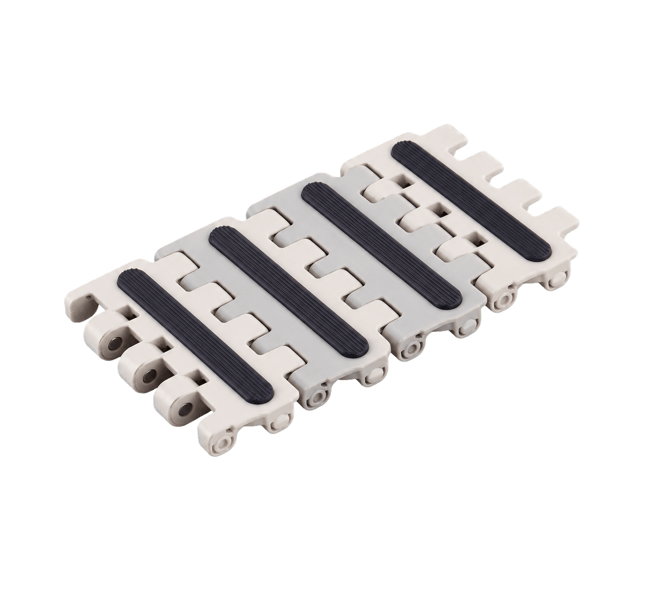 Antistatic modular conveyor chain plate with electrostatic dissipative anti-slip strips