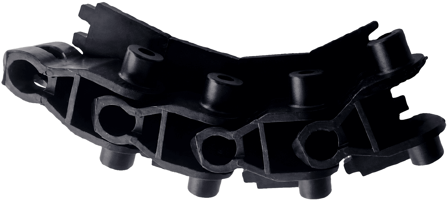 Black conductive conveyor chain plate component for electrostatically sensitive handling lines