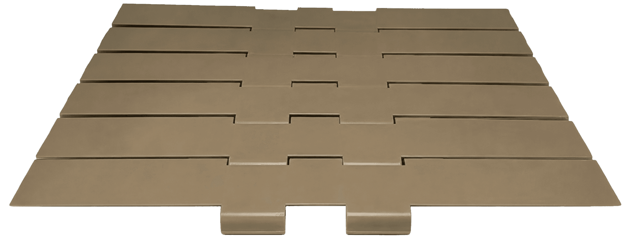 Brown injection-molded conveyor panel assembly