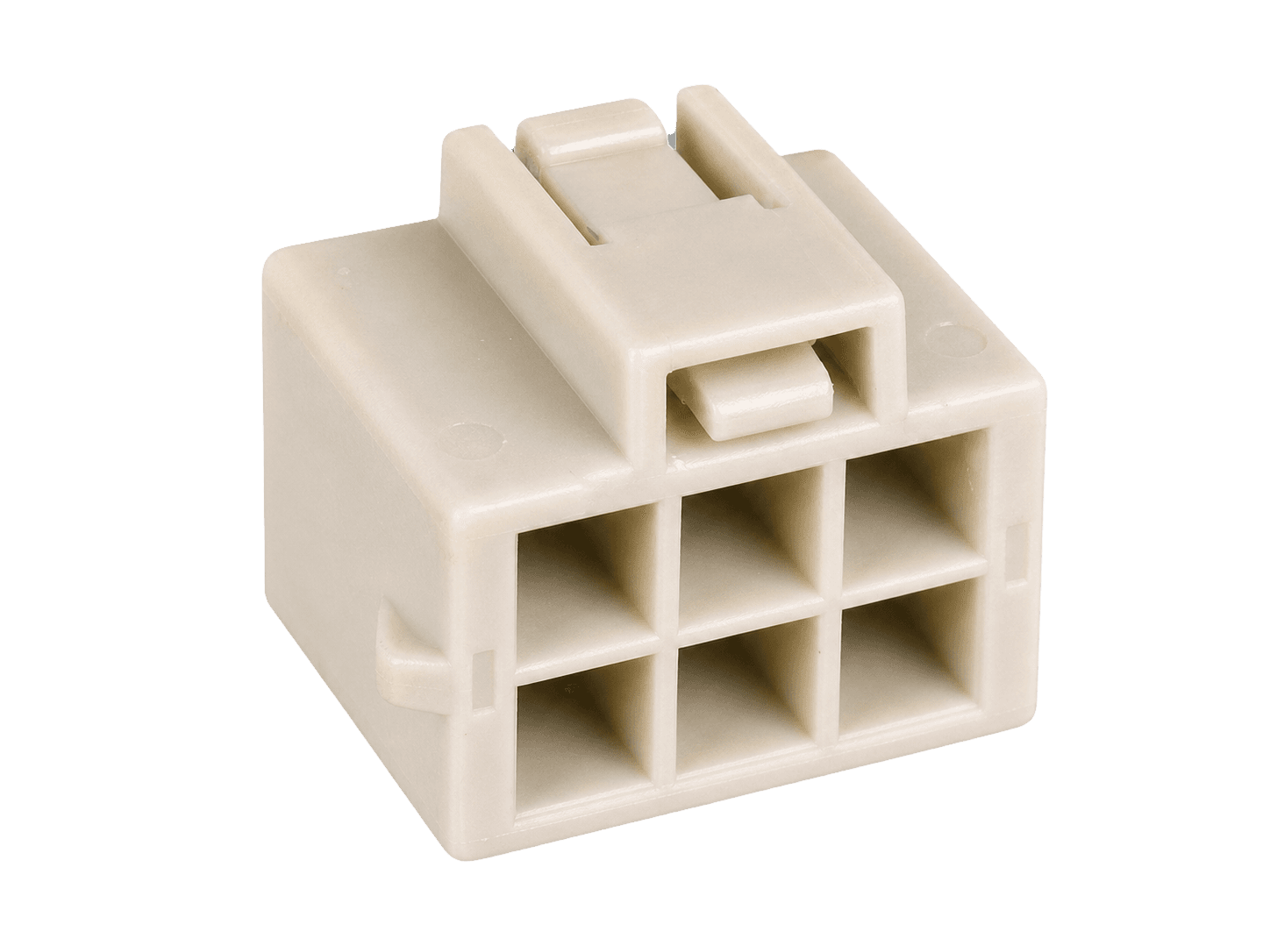 Six-position injection-molded electrical connector housing