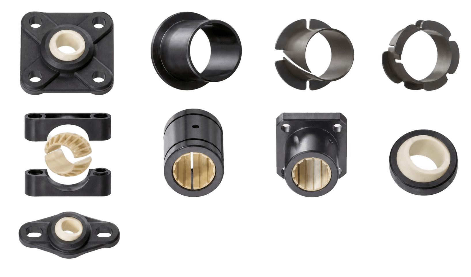 Injection-molded POM shaft sleeve component set