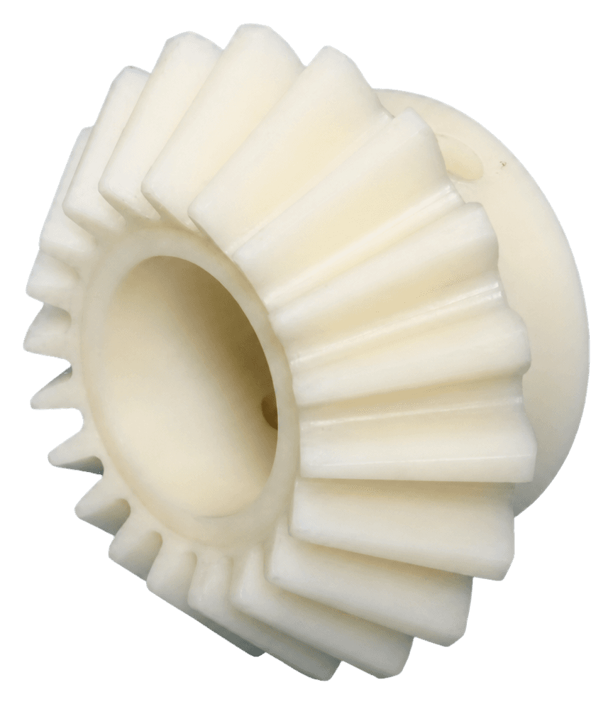 Off-white injection-molded cam gear components