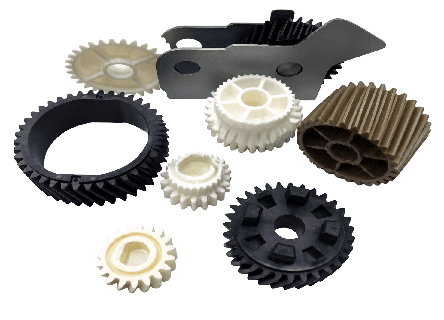 Injection-molded precision gear component sets