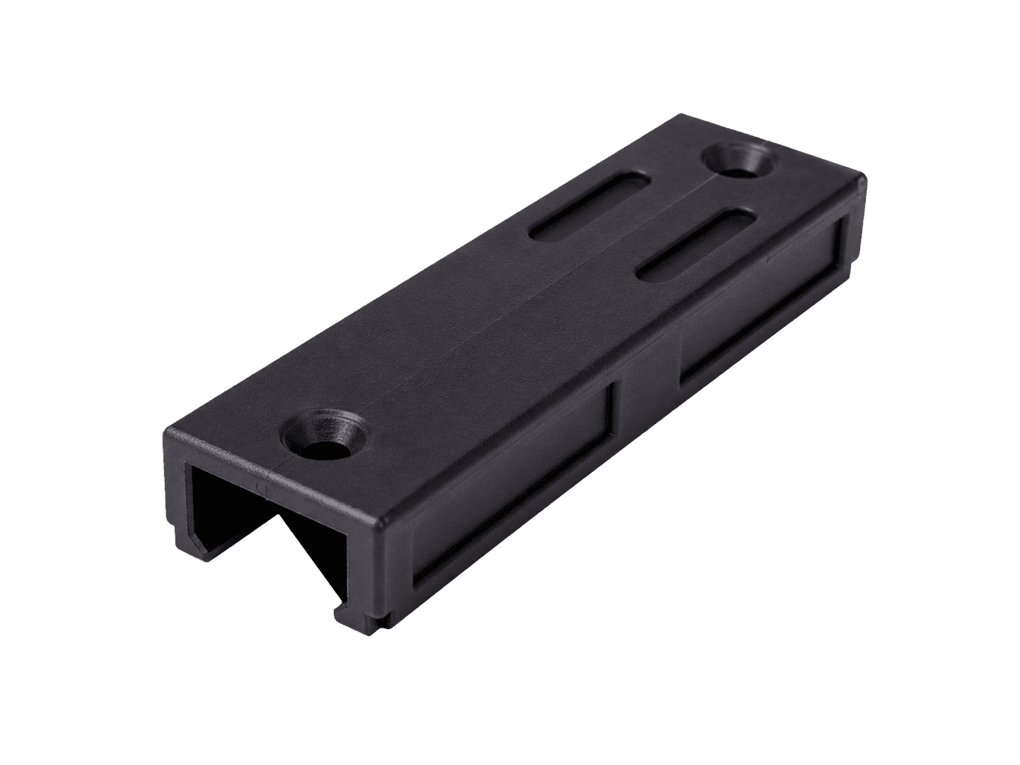Black injection-molded POM textile guide slider