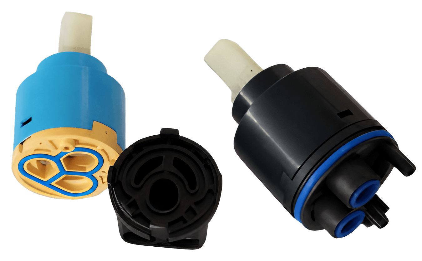 Water control valve housing and valve tube components