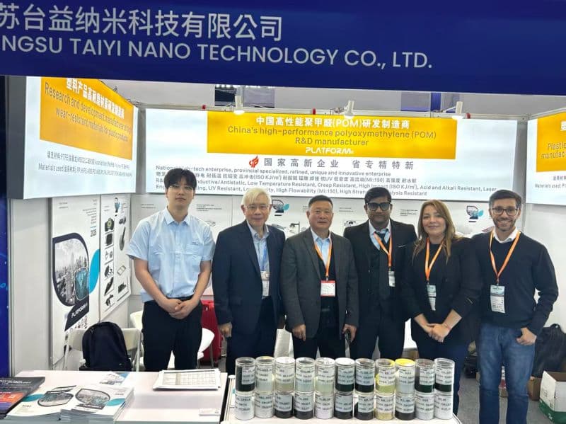 Taiyi Polymer team and visitors gathered at booth 7.2A62 during CHINAPLAS 2026